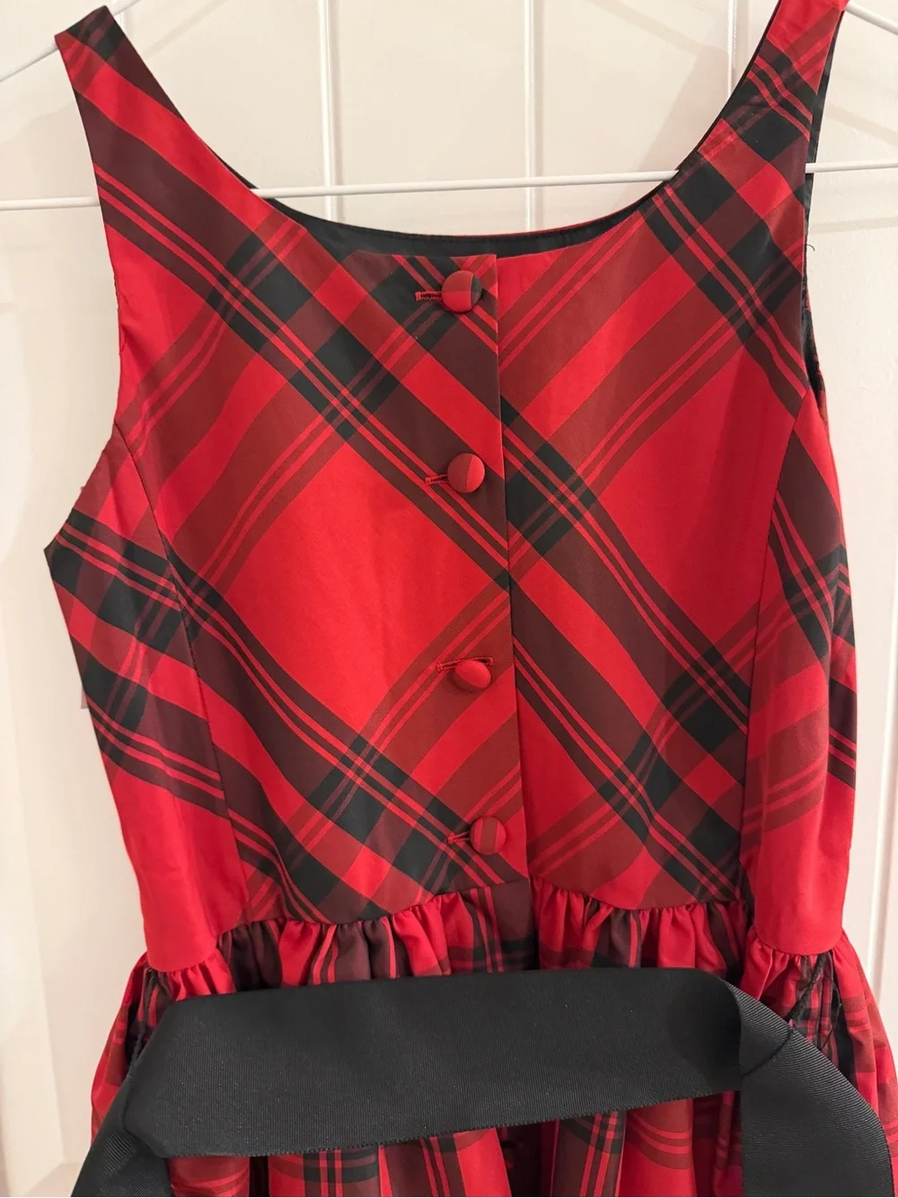 NWT Girls' Polo Red black Plaid Sleeveless Party Dress size 12 Formal